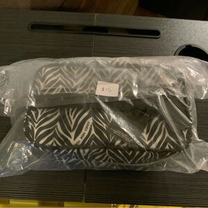 Jones New York Black and White Quilted Cosmetic Case